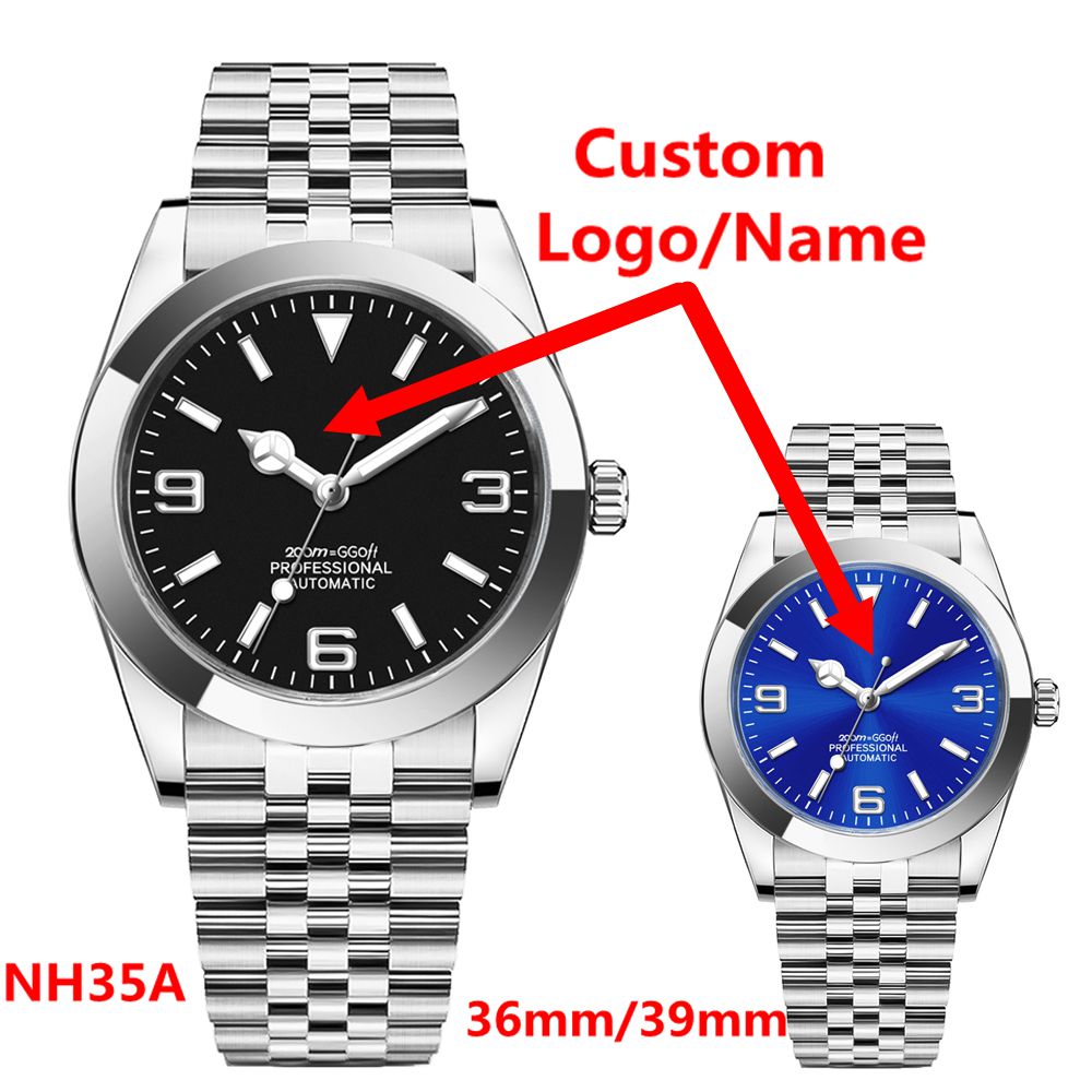 Jewelry For Watches - カスタムロゴ高級 NH35 腕時計女性男性腕時計 36 ミリメートル/39 ミリメートルジュブリーズ自動機械式腕時計サファイア