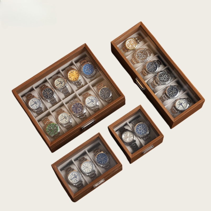 木目調時計ボックス 2/3/6/10 スロット時計ディスプレ - Watch Display Box のレビューと価格